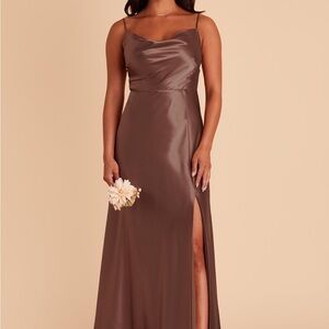Birdy Grey Chocolate Satin Maxi Dress
